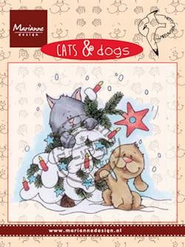 MD clear stamps CD3504 Cats & Dogs Tree decorating