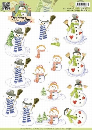 3D Knipvel Jeanine's Art CD10579 Snowmen/sneeuwman