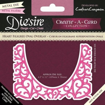 Diesire Create a Card DS-CADO-FLR Heart Filigre oval Overlay