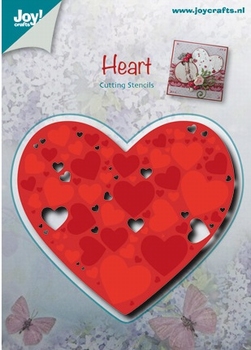 Joy! Snij-Em-Debossing stencil 6002-0481 Hart met harten