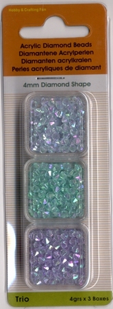 Trio Diamond Shape blauw/aqua/zeegroen
