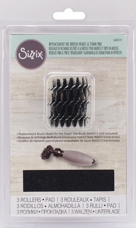 Sizzix 660514 Replacement Die Brush Heads & Foam Pad