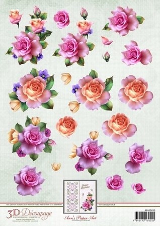 3D Knipvel Ann's Paper Art APA3D010 Spring Roses