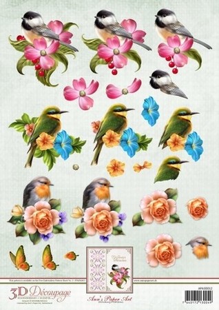 3D Knipvel Ann's Paper Art APA3D012 Vogel/Spring Birds