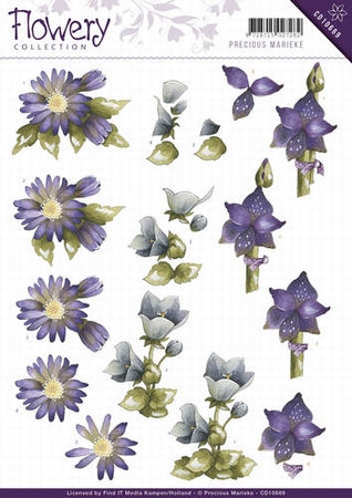 3D Knipvel Precious Marieke CD10669 Flowery Mixed flowers