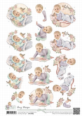 3D Knipvel Amy Design CD10684 Baby Collection Vintage baby