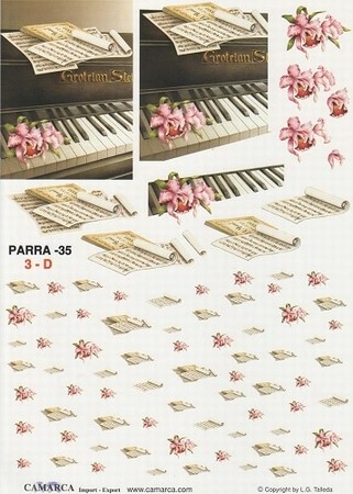 A4 Knipvel Parra 35 Piano bloem en achtergrond