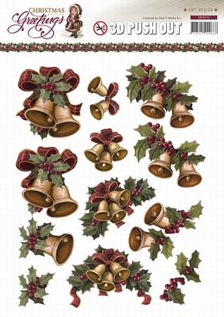3D Knipvel Amy Design CD10719 Christmas Greetings Klokken