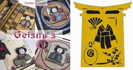 MD Stencil Geisha`s GS 7901 + boekje Create & Craft
