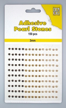 Nellie Snellen Adhesive pearls APS305 3-colors - Brown