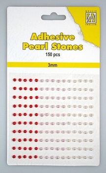 Nellie Snellen Adhesive pearls APS301 3-colors - Red