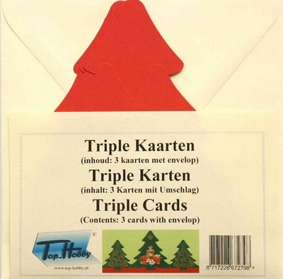 Vierkante Stans Kaarten Tophobby TK-41-3 Tripple boom rood