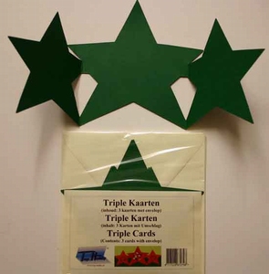 Vierkante Stans Kaarten Tophobby TK-41-1 Tripple ster rood