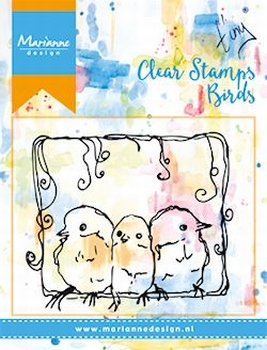 MD Clear stamps MM1609 3 Birds/3 vogeltjes