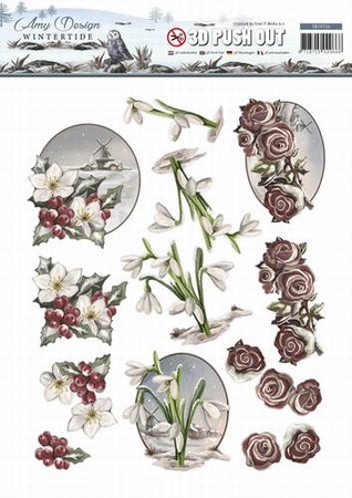 3D Stansvel Amy Design SB10126 Wintertide Flowers