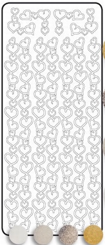 Sticker 0024W Brede Rand & hoekjes hartjes