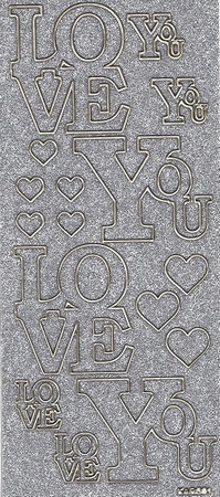 Sticker Kars Engelse tekst Glitter KARS01 Love You