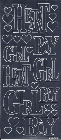 Sticker Kars Engelse tekst Spiegel KARS02 Heart boy/girl
