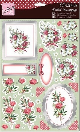 A4 Stansvel Foiled Decoupage ANT169474 Berry Flowers