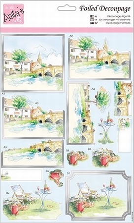 A4 Stansvel Foiled Decoupage ANT169431 Riverside Town