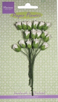 MD Paper Flowers RB2238 Roses bud - white/wit