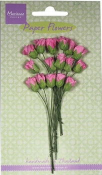 MD Paper Flowers RB2240 Roses bud - bright pink/roze