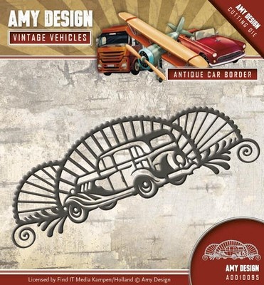 Amy Design Dies ADD10095 Vintage Vehicles Antique car border
