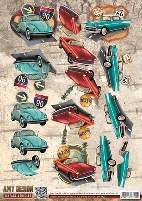 3D Knipvel Amy Design CD10846 Vintage Vehicles Cars/auto