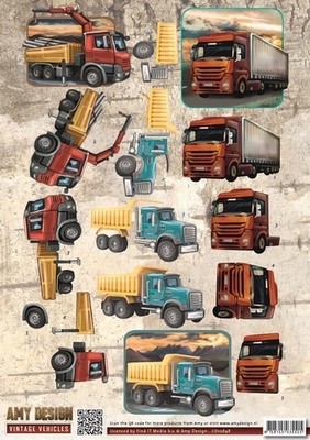 3D Knipvel Amy Design CD10848 Vintage Vehicles Trucks