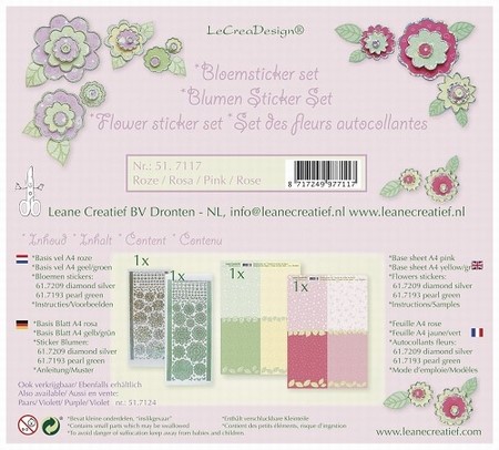 Leane 51.7117 Bloem sticker set roze