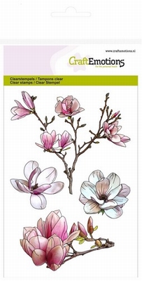 CraftEmotions A6 clearstamps 1249 Spring Time Magnolia