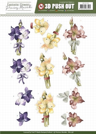 3D Stansvel Precious Marieke SB10158 Fantastic Flowers