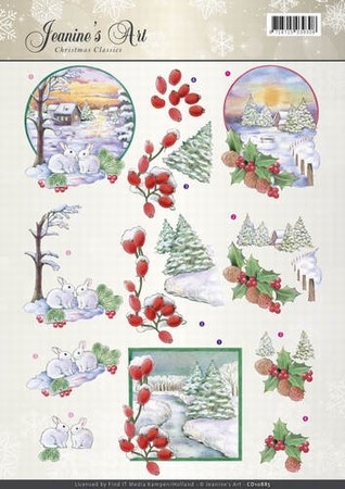 3D Knipvel Jeanine's Art CD10885 Christmas Classic Landscape