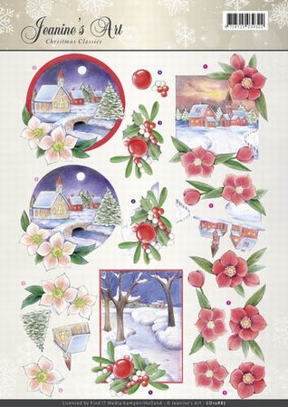 3D Knipvel Jeanine's Art CD10887 Christmas Classic Landscape