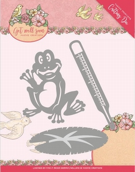 Yvonne Dies YCD10103 Get Well Soon Frog/kikker/thermometer