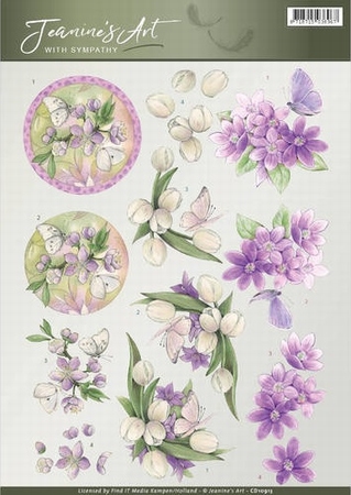3D Knipvel Jeanine's Art CD10913 With Sympathy Violet flower