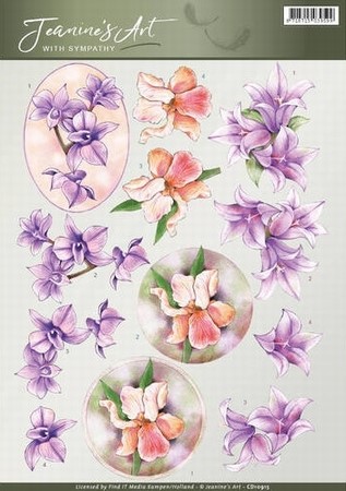 3D Knipvel Jeanine's Art CD10915 With Sympathy Flowers