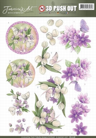 3D Pushout Jeanine's Art SB10178 With Sympathy Violet flower