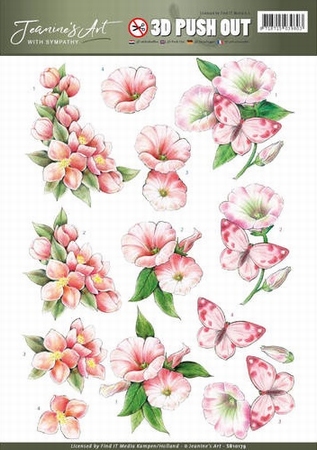 3D Pushout Jeanine's Art SB10179 With Sympathy Pink flowers