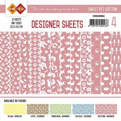 Card Deco Designer Sheets CDDSMG004 Sweet Pet Oudroze