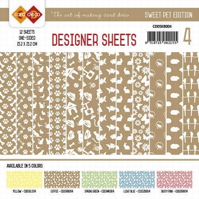 Card Deco Designer Sheets CDDSMG004 Sweet Pet Koffiebruin