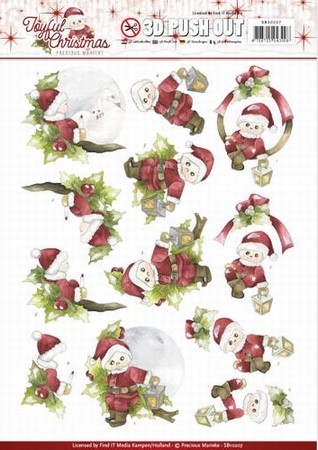 3D Stansvel Precious Marieke SB10207 Joyful Christmas Santa