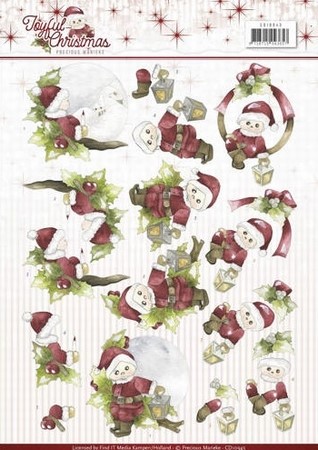 3D Knipvel Precious Marieke CD10943 Joyful Christmas Santa
