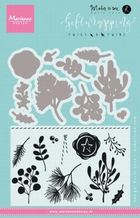 Clear Stamp Karin Joan KJ1715 Giftwrapping Twigs & twine