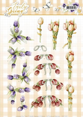 3D Knipvel Precious Marieke CD11025 Early Spring Tulips/tulp