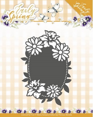 Precious Marieke Dies PM10114 Early Spring Flower Oval label