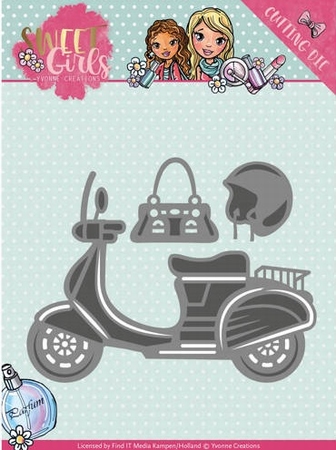 Yvonne Creations Dies YCD10120 Sweet Girls Scooter