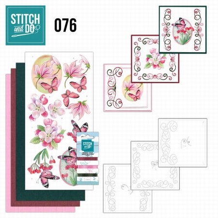 Stitch and Do borduursetje STDO076 Pink Flowers