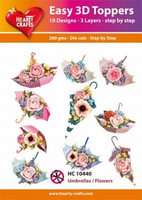 Hearty Crafts Easy 3D Toppers HC10440 Paraplu & bloemen