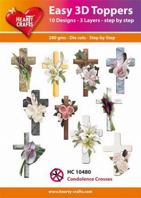 Hearty Crafts Easy 3D Toppers HC10480 Condolence kruis
